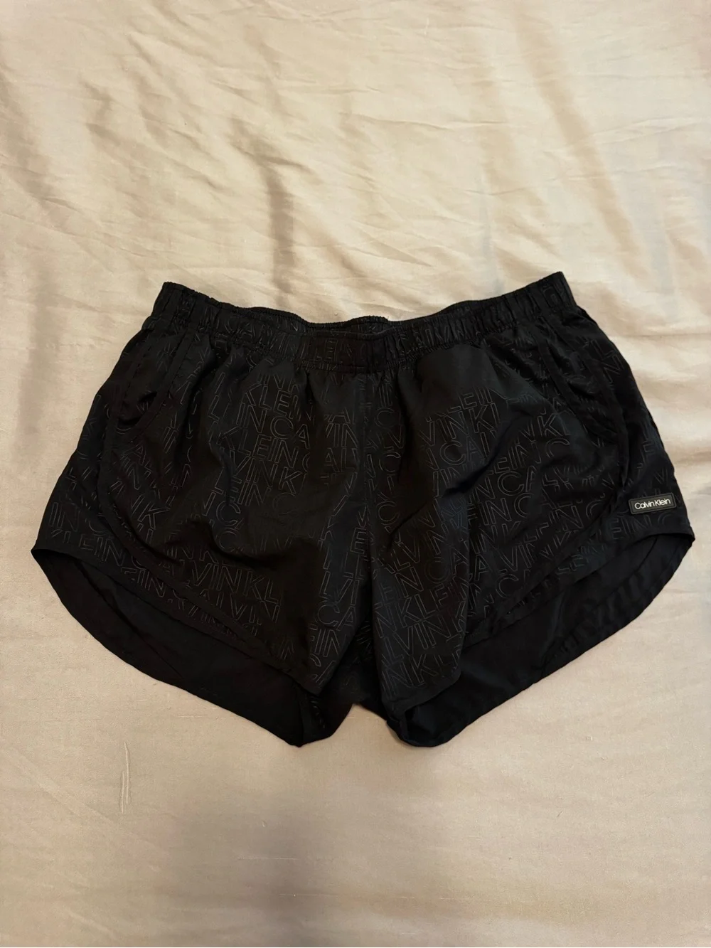 Calvin Klein Black Logo-Embossed Women's Athletic Shorts